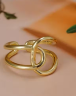 18k gold Plated Anti Tarnish Adjustable Ring for Women and Girls Best Gift for Girlfriend and Wife Stylish and Trending look - Image 3