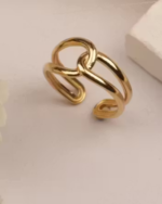 18k gold Plated Anti Tarnish Adjustable Ring for Women and Girls Best Gift for Girlfriend and Wife Stylish and Trending look - Image 4