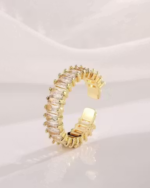 Latest Style Gold Plated QZ Crystal Studded Ring For Girls And Women - Image 3