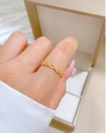Elegant Twisted Gold- Plated Adjustable Ring - Image 3