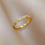 Elegant Twisted Gold- Plated Adjustable Ring