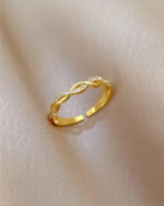 Elegant Twisted Gold- Plated Adjustable Ring