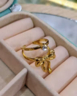 Anti tarnish water proof bow adjustable ring for women - Image 3