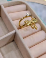 Anti tarnish water proof bow adjustable ring for women - Image 4