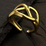 Rings For Women Girls  Anti Tarnish Waterproof Daily Wear Adjustable Open Gold Ring Stylish Finger Ring Gift