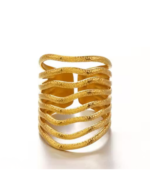 Rings For Women Girls Anti Tarnish Waterproof Daily Wear Adjustable Open Ring Finger Ring Statement Ring Gold Multi Layered Ring - Image 2