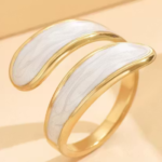 Statement Anti Tarnish Enamel Adjustable Gold Ring