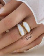 Statement Anti Tarnish Enamel Adjustable Gold Ring - Image 3