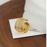 Rings For Women Girls  Anti Tarnish Waterproof Daily Wear Adjustable Open Gold Ring Finger Ring Gift