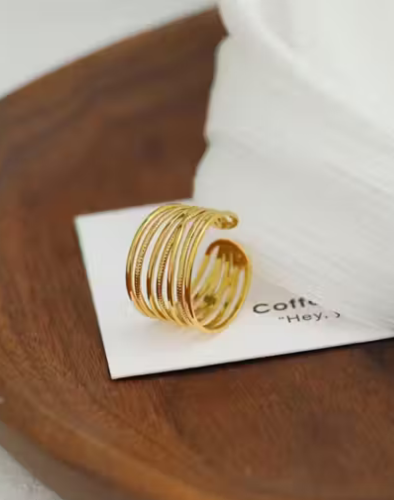 Untitled design - 2026-01-12T004043.607 Rings For Women Girls Anti Tarnish Waterproof Daily Wear Adjustable Open Gold Ring Finger Ring Gift - Image 1