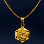 Lord Ganesha Gold-Tone 24-k gold look Pendant Necklace – Unisex for men, girls, woman’s, and boys