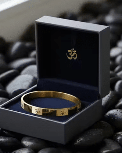 Untitled design - 2026-01-16T130701.596 Trendy OM Engraved Kada for Men – Gold Finish - Image 1