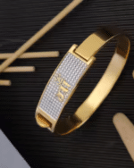 Maa design gold plated adjustable bracelet kada for mens and womens