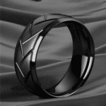 Thrillz Black Michelin Ring | Simple Stainless Steel Ring | Mens Black Ring | Minimalist Black Ring | Mens Black Band | Gift for Him