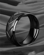 Thrillz Black Michelin Ring | Simple Stainless Steel Ring | Mens Black Ring | Minimalist Black Ring | Mens Black Band | Gift for Him