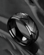 Thrillz Black Michelin Ring | Simple Stainless Steel Ring | Mens Black Ring | Minimalist Black Ring | Mens Black Band | Gift for Him - Image 2