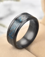 Men's Shine Rings Wedding Bands Ring for Men, Boy and women Grade 3016 Stainless Steel Jewelry Gift Comfort Fit (Pack of 2 - Silver, Blue) - Image 2