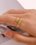 Delicate Gold-Plated Adjustable Ring for Women - Image 2