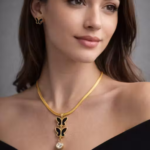 Gold Plated Stainless Steel Anti-Tarnished Pendant Chains for Women Butterfly Shape