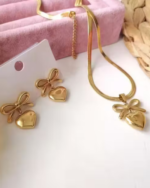 Gold Plated Stainless Steel Anti Tarnish Jewellery Set - Image 2