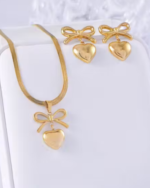 Gold Plated Stainless Steel Anti Tarnish Jewellery Set - Image 3