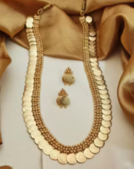 Traditional Hand-Crafted Micro Gold Plated Kasumalai Coin Necklace Choker And Haram Necklace Set - Image 4