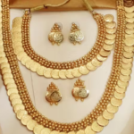 Traditional Hand-Crafted Micro Gold Plated Kasumalai Coin Necklace Choker And Haram Necklace Set